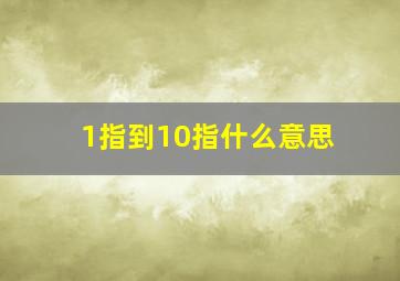 1指到10指什么意思