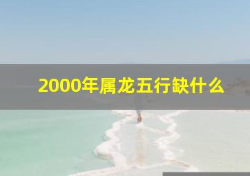 2000年属龙五行缺什么