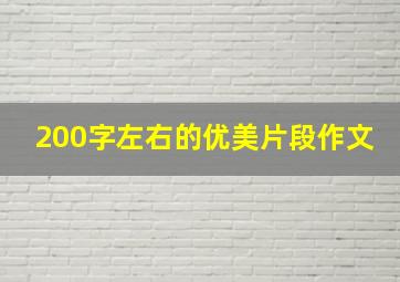 200字左右的优美片段作文