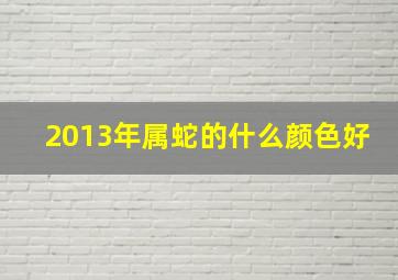 2013年属蛇的什么颜色好