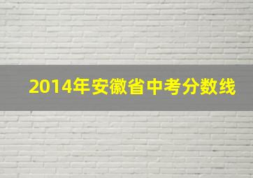 2014年安徽省中考分数线