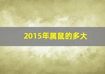 2015年属鼠的多大