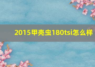 2015甲壳虫180tsi怎么样