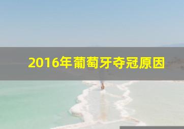 2016年葡萄牙夺冠原因