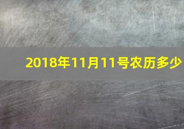 2018年11月11号农历多少