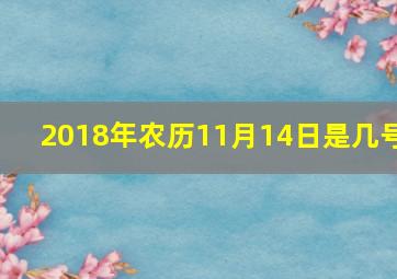 2018年农历11月14日是几号