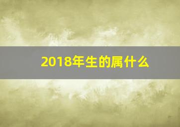 2018年生的属什么