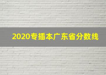 2020专插本广东省分数线