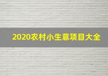 2020农村小生意项目大全