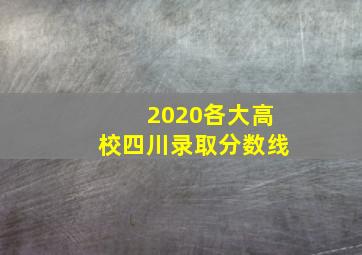 2020各大高校四川录取分数线