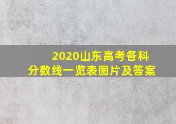 2020山东高考各科分数线一览表图片及答案