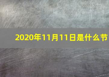 2020年11月11日是什么节