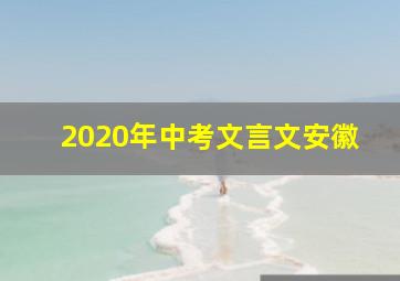 2020年中考文言文安徽