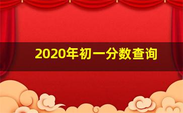 2020年初一分数查询