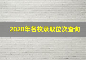 2020年各校录取位次查询