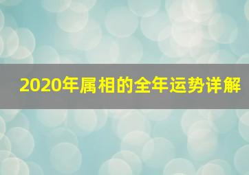 2020年属相的全年运势详解