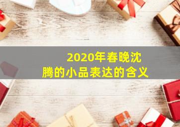 2020年春晚沈腾的小品表达的含义