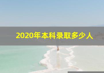 2020年本科录取多少人