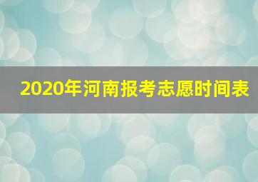 2020年河南报考志愿时间表