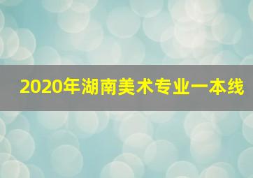 2020年湖南美术专业一本线