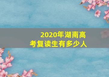 2020年湖南高考复读生有多少人