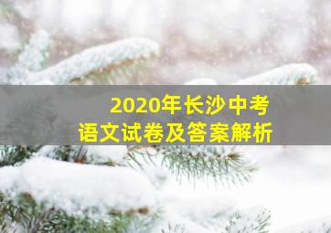 2020年长沙中考语文试卷及答案解析