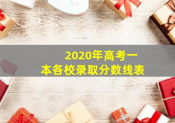 2020年高考一本各校录取分数线表