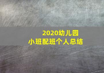 2020幼儿园小班配班个人总结