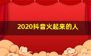 2020抖音火起来的人