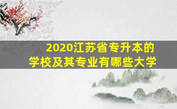 2020江苏省专升本的学校及其专业有哪些大学