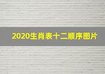 2020生肖表十二顺序图片