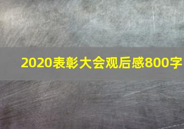 2020表彰大会观后感800字