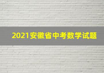 2021安徽省中考数学试题