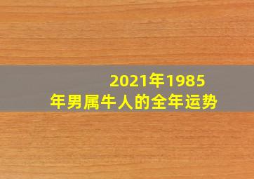 2021年1985年男属牛人的全年运势