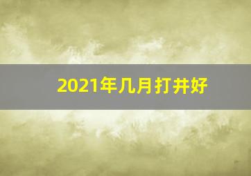 2021年几月打井好