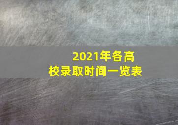 2021年各高校录取时间一览表