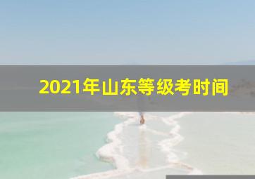 2021年山东等级考时间