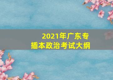 2021年广东专插本政治考试大纲