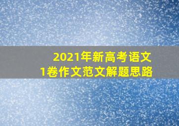 2021年新高考语文1卷作文范文解题思路