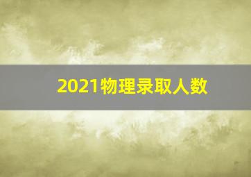 2021物理录取人数