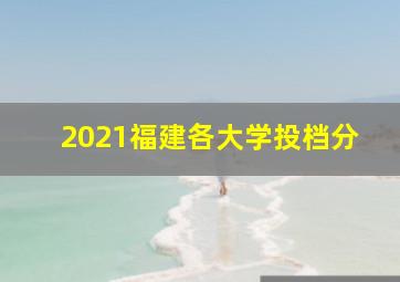 2021福建各大学投档分