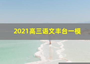 2021高三语文丰台一模