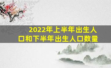 2022年上半年出生人口和下半年出生人口数量