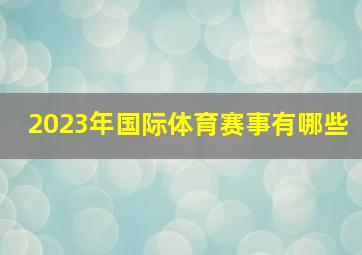 2023年国际体育赛事有哪些