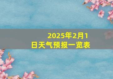 2025年2月1日天气预报一览表