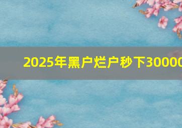 2025年黑户烂户秒下30000