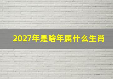 2027年是啥年属什么生肖