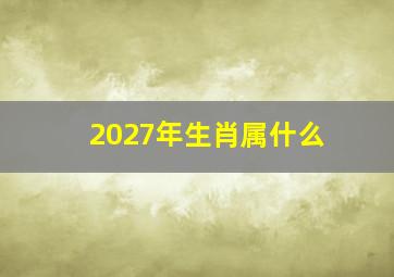 2027年生肖属什么