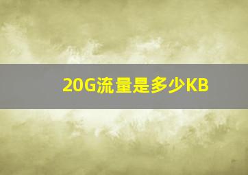 20G流量是多少KB