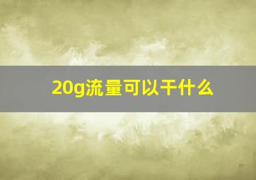 20g流量可以干什么